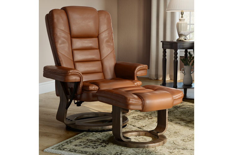 Eudy manual swivel recliner deals with ottoman